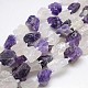 Natural Mixed Raw Rough Gemstone Amethyst and Crystal Beads Strands(G-L159-16)-1