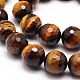 Faceted Grade A Natural Tiger Eye Round Bead Strands(G-F260-01-6mm)-1