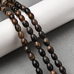Natural Petrified Wood Beads Strands, Oval, Coconut Brown, 8~8.5x6~7mm, Hole: 0.7~0.8mm, about 49~50pcs/strand, 15.75''(40cm)(G-K362-I11-02)