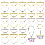 32Pcs 2 Colors Alloy Open Back Bezel Big Pendants, For DIY UV Resin, Epoxy Resin, Pressed Flower Jewelry, Half Round, Mixed Color, 18.5x29.5x2~2.5mm, Hole: 1.9~2mm, 16pcs/color(FIND-CA0010-88)