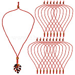 Adjustable Waxed Polyester Cord Necklace Making, with 304 Stainless Steel Jump Rings, Stainless Steel Color, Dark Red, 14.96 inch(38cm)(NJEW-TAC0029)