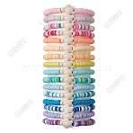 16Pcs 16 Colors Dyed Synthetic Turquoise & Handmade Polymer Clay Heishi Beaded Stretch Bracelets Sets, Beach Turtle Stackable Bracelets for Women, Mixed Color, Inner Diameter: 2~2-1/4 inch(5~5.7cm), 14mm, 1pc/color(GG-CJ3908-S)
