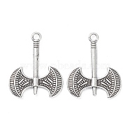 Alloy Pendants, Lead Free & Cadmium Free, Double-edged Axe, Antique Silver, 47x37.5x3.5mm, Hole: 3.8mm(PALLOY-O107-28AS)