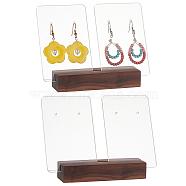 AHADERMAKER Acrylic Earring Display, with Black Walnut Display Stands, Mixed Color, 3.95x5.95x0.25cm and 3x10x2cm, 6pcs/set(EDIS-GA0001-03)