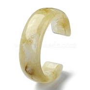 Resin Plain Cuff Bangles, Pale Goldenrod, Inner Diameter: 2-3/8 inch(6cm)(BJEW-B074-03A)