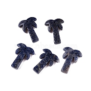 Natural Sodalite Coconut Tree Pendants, Palm Tree Charms, 27~28x19~22x5~6mm, Hole: 1.2~1.5mm(G-N342-02A)