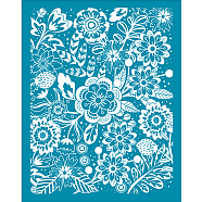 Silk Screen Printing Stencil, for Painting on Wood, DIY Decoration T-Shirt Fabric, Flower Pattern, 100x127mm(DIY-WH0341-182)