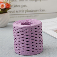 Raffia Ribbon, Packing Paper String, Raffia Twine Paper Cords for Gift Wrapping and Weaving, Medium Orchid, 3~4mm, about 218.72 Yards(200m)/Roll(SENE-PW0003-104P)