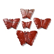 Natural Red Jasper Carved Beads, Butterfly, 16.5~30.5x21~43.5x4~6mm, Hole: 0.6mm(G-K383-10)