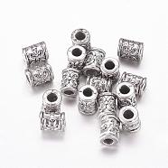 Tibetan Style Alloy Beads, Lead Free & Nickel Free & Cadmium Free, Column, Antique Silver, about 7mm long, 5.5mm wide, 5mm thick, Hole: 2.5mm(X-LF11319Y-NF)