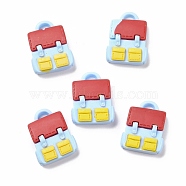Resin Pendants, with Platinum Iron Findings, Imitation Stationery, Bag, Indian Red, 26.5x20.5x7.5mm, Hole: 2.5mm(RESI-M026-03)