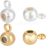 40Pcs 2 Colors Brass Tube Bails, Loop Bails, Slider Stopper Beads, Cadmium Free & Lead Free, 925 Sterling Silver Plated & Real 24K Gold Plated, 7.5x5x4mm, Hole: 1.8mm and 1.2mm, 20Pcs/color(KK-BBC0011-89)