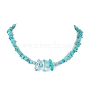 Synthetic Turquoise & Natural Quartz Crystal Chips Beaded Necklaces for Women, 17.72 inch(45cm)(NJEW-TA00148)