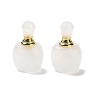 Natural Quartz Crystal Dropper Bottles, with Golden 304 Stainless Steel Findings, SPA Aromatherapy Essemtial Oil Empty Bottle, 4.05x3.2x6.5cm(DJEW-K024-01G-07)