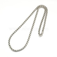 304 Stainless Steel Venetian Chain Necklace Making, Stainless Steel Color, 24.02 inch(61cm)x5mm(STAS-A028-N031P)