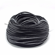 Flat Leather Cords, DIY Rope for Bracelet Necklace Jewelry Making, Black, 3x2mm(X-WL-R006-3x2-03)