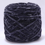 Wool Chenille Yarn, Velvet Cotton Hand Knitting Threads, for Baby Sweater Scarf Fabric Needlework Craft, Dark Slate Gray, 3mm, 90~100g/skein(PW23101860772)