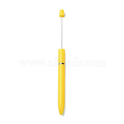 Plastic Beadable Pens, Ball-Point Pen, for DIY Personalized Pen, Yellow, 161x10mm(DIY-Q036-01F)