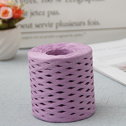 Raffia Ribbon, Packing Paper String, Raffia Twine Paper Cords for Gift Wrapping and Weaving, Medium Orchid, 3~4mm, about 218.72 Yards(200m)/Roll(SENE-PW0003-104P)