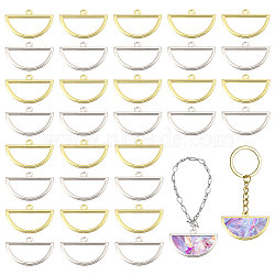 32Pcs 2 Colors Alloy Open Back Bezel Big Pendants, For DIY UV Resin, Epoxy Resin, Pressed Flower Jewelry, Half Round, Mixed Color, 18.5x29.5x2~2.5mm, Hole: 1.9~2mm, 16pcs/color(FIND-CA0010-88)