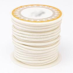 Braided Polyester Cords, Round, White, 3mm, about 8.74 yards(8m)/roll(OCOR-D005-27)