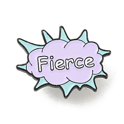 Alloy Brooches, Enamel Lapel Pin, with Iron Butterfly Clutches or Rubber Clutches, Fierce Word, 22x28mm(JEWB-H026-01EB-04)