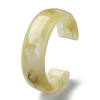 Resin Plain Cuff Bangles, Pale Goldenrod, Inner Diameter: 2-3/8 inch(6cm)