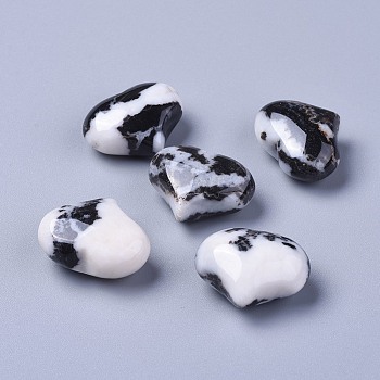 Natural Zebra Jasper Heart Love Stone, Pocket Palm Stone for Reiki Balancing, 20x25x11~13mm