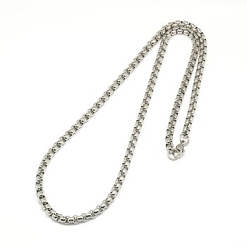 304 Stainless Steel Venetian Chain Necklace Making, Stainless Steel Color, 24.02 inch(61cm)x5mm
