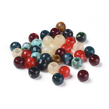 Acrylic Beads, Imitation Gemstone Style, Rondelle, Mixed Color, 11.5x9.5mm, Hole: 5.5mm, about 760pcs/500g