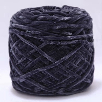 Wool Chenille Yarn, Velvet Cotton Hand Knitting Threads, for Baby Sweater Scarf Fabric Needlework Craft, Dark Slate Gray, 3mm, 90~100g/skein