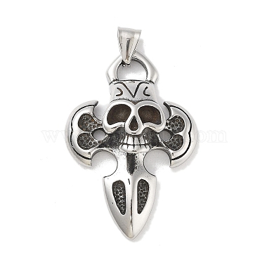 Antique Silver Cross 304 Stainless Steel Big Pendants