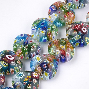 21mm Colorful Heart Millefiori Lampwork Beads