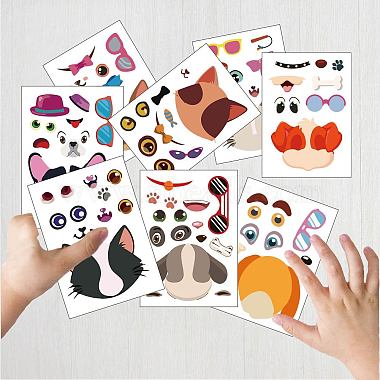 48 Sheets 8 Styles Paper Make a Face Stickers(DIY-WH0467-002)-5