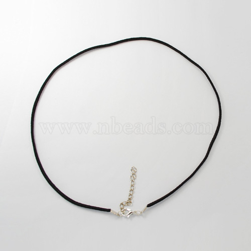 10PC 100PC 1.5MM Black Wax Cord Rop DIY Chain Necklace With Lobster Clasp 17.7" 
