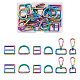 Fashewelry 18 pièces 6 style rectangle et d forme en alliage de zinc boucle réglable fermoirs sacs accessoires pour sangle(FIND-FW0001-23)-2