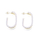 ABS Plastic Imitation Pearl Oval Stud Earrings(EJEW-P205-03G)-2