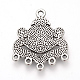 Tibetan Style Alloy Cabochon and Rhinestone Connector Settings(X-TIBE-Q075-11AS-LF)-2
