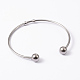 Fashion 304 Stainless Steel Cuff Bangles Torque Bangles(BJEW-H473-01P)-1