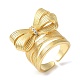 Bowknot Brass Micro Pave Clear Cubic Zirconia Open Cuff Rings(RJEW-U008-01A-G)-1