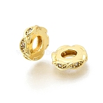 Infinity Brass Micro Pave Clear Cubic Zirconia European Beads, Rondelle Large Hole Beads, Rack Plating, Long-Lasting Plated, Lead Free & Cadmium Free, Golden, 10x2.7mm, Hole: 4.3mm(KK-Z156-11G)