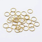 925 Sterling Silver Open Jump Rings, Saw Cut Round, Real 18K Gold Plated, 18 Gauge, 4x1mm, Inner Diameter: 1mm, about 133pcs/10g(STER-F036-02G-1x4mm)