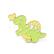 Cute Dinosaur Enamel Pin, Gold Plated Alloy Badge for Backpack Clothes, Spinosaurus Pattern, 24x36x1.5mm(JEWB-J005-03C-G)