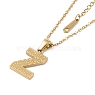 Ion Plating(IP) Initial Letter 304 Stainless Steel Pendant Necklaces, Real 18K Gold Plated, Letter Z, 15.87 inch(40.3cm), Pendant: about 16.5x11.5mm(NJEW-M199-01G-Z)