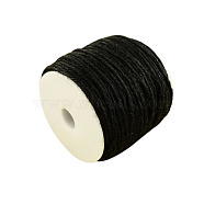 Colored Jute Cord, Jute String, Jute Twine, 3-Ply, for Jewelry Making, Black, 2mm, about 109.36 yards(100m)/roll(OCOR-R008-2mm-021)