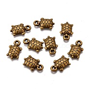 Tibetan Style Alloy Pendants, Lead Free & Cadmium Free, Tortoise, Antique Bronze, 15x9x2.7mm, Hole: 1mm(PALLOY-F277-08AB-RS)