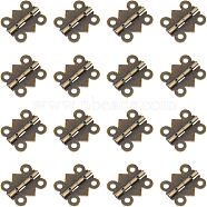 Wooden Box Accessories Iron Hinge, Antique Bronze, 25x20x2.5mm, Hole: 3mm, 60pairs/box(IFIN-FH0001-08AB)