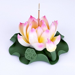 Ceramic Ornaments Simulated Lotus Fragrance Insertion Aromatherapy Furnace Decorations Gifts, Colorful, 108x107.5x56mm, Hole: 2.5mm(JX848A)