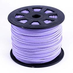 Faux Suede Cords, Faux Suede Lace, Lilac, 1/8 inch(3mm)x1.5mm, about 100yards/roll(91.44m/roll), 300 feet/roll(LW-S028-52)