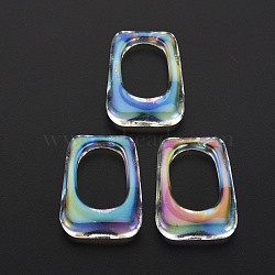 Plating Transparent Acrylic Linking Rings, Trapezoid, Clear AB, 29.5x22x6.5mm(TACR-N006-48)